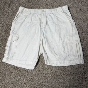 Tommy Bahama Relax White Cargo Shorts Mens XL Elastic Waist